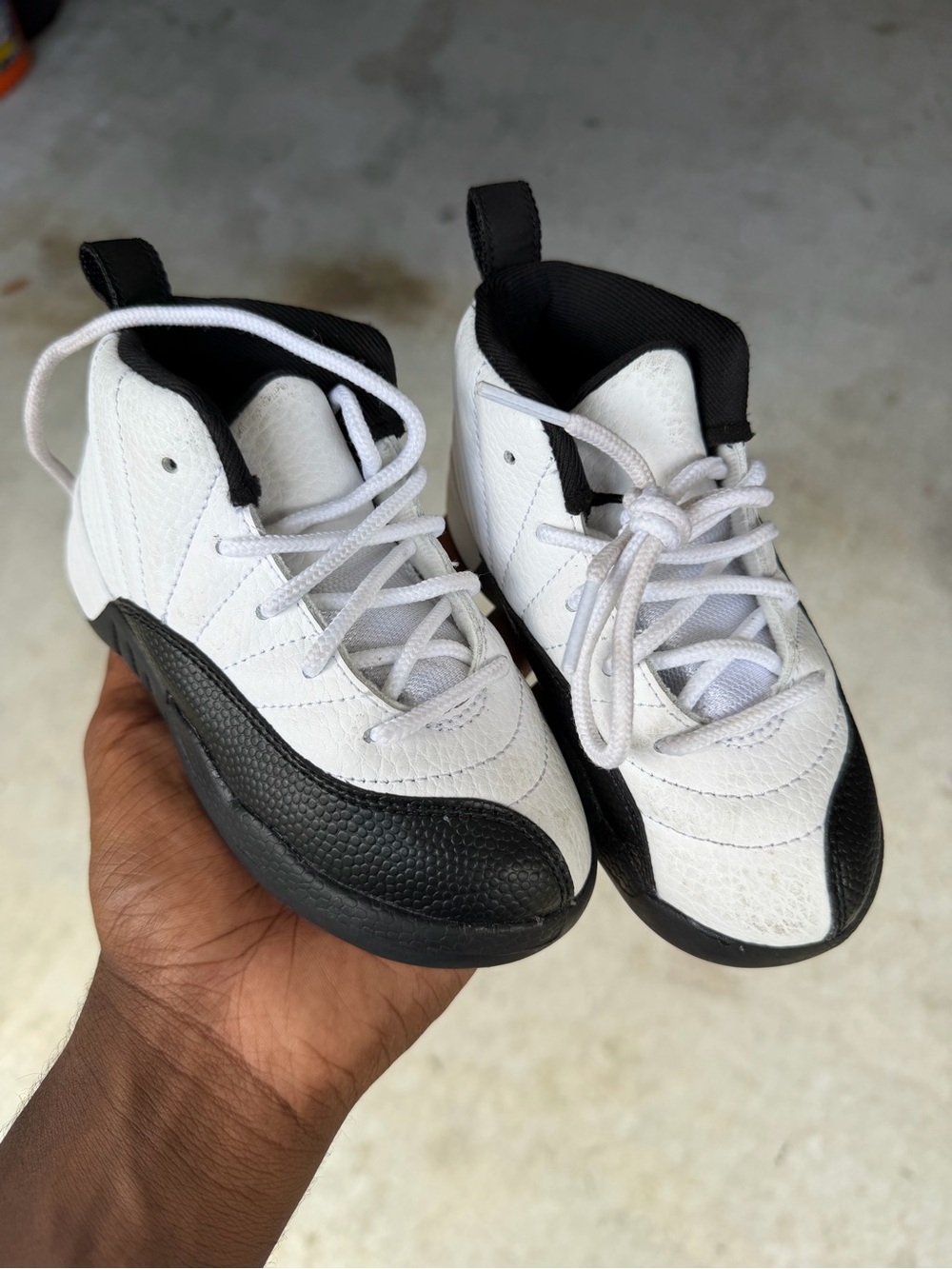 Jordan Kids White and Black Retro-Style Sneakers